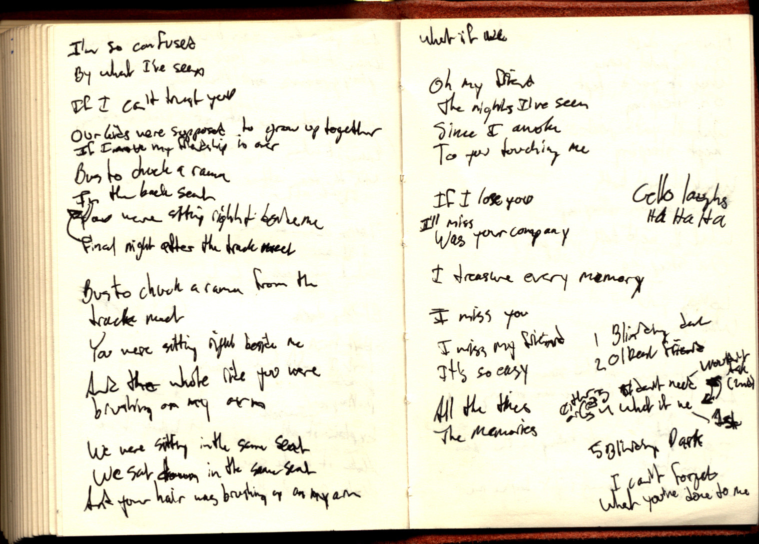 Can't Run Forever Lyrics Sheet 6